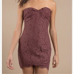 Strapless lace dress